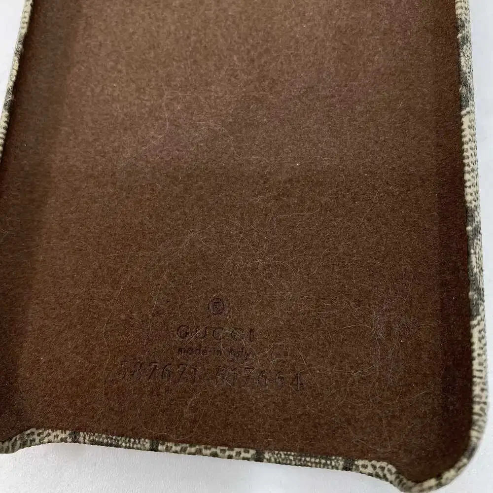 Gucci Brown Leather GG Hard Cover iPhone Case | XS Regular